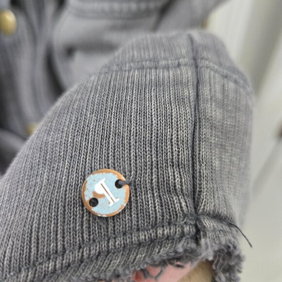 Pilcro Belted Vest Small Gray Sleeveless Belted Snap Up Utility Grunge Goblin - Picture 12 of 15